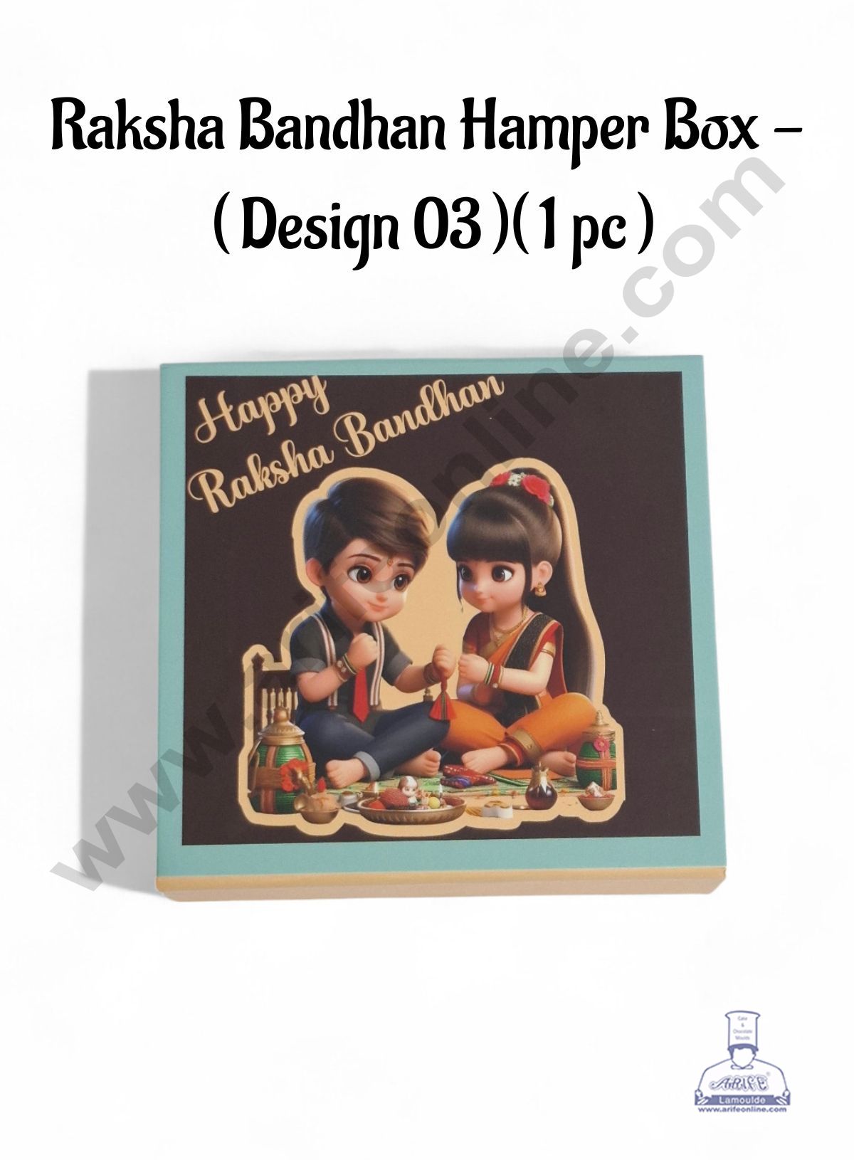 Happy Raksha Bandhan Hamper box - ( Design - 03)(1 Pc) - CAKE DECORβ’