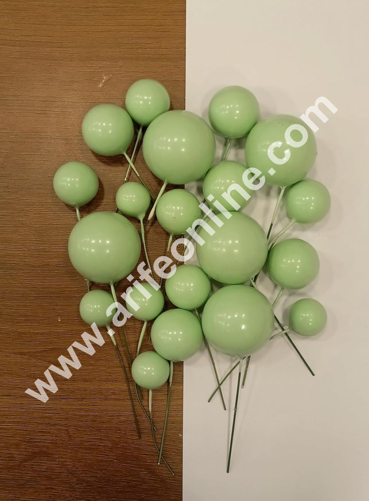 CAKE DECOR™ Mint Green Faux Balls Topper For Cake and Cupcake Decoration - 20 pcs Pack ( SB-MintGBall-20 )
