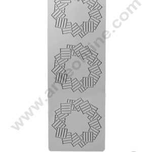 CAKE DECORβ’ 3 Cavity Geometric Square Strip Rings Cutout Silicone Lace Mould, Cake Decorative Silicone Lace Mat Cake Baking Mat (SBSM-JSC3866)