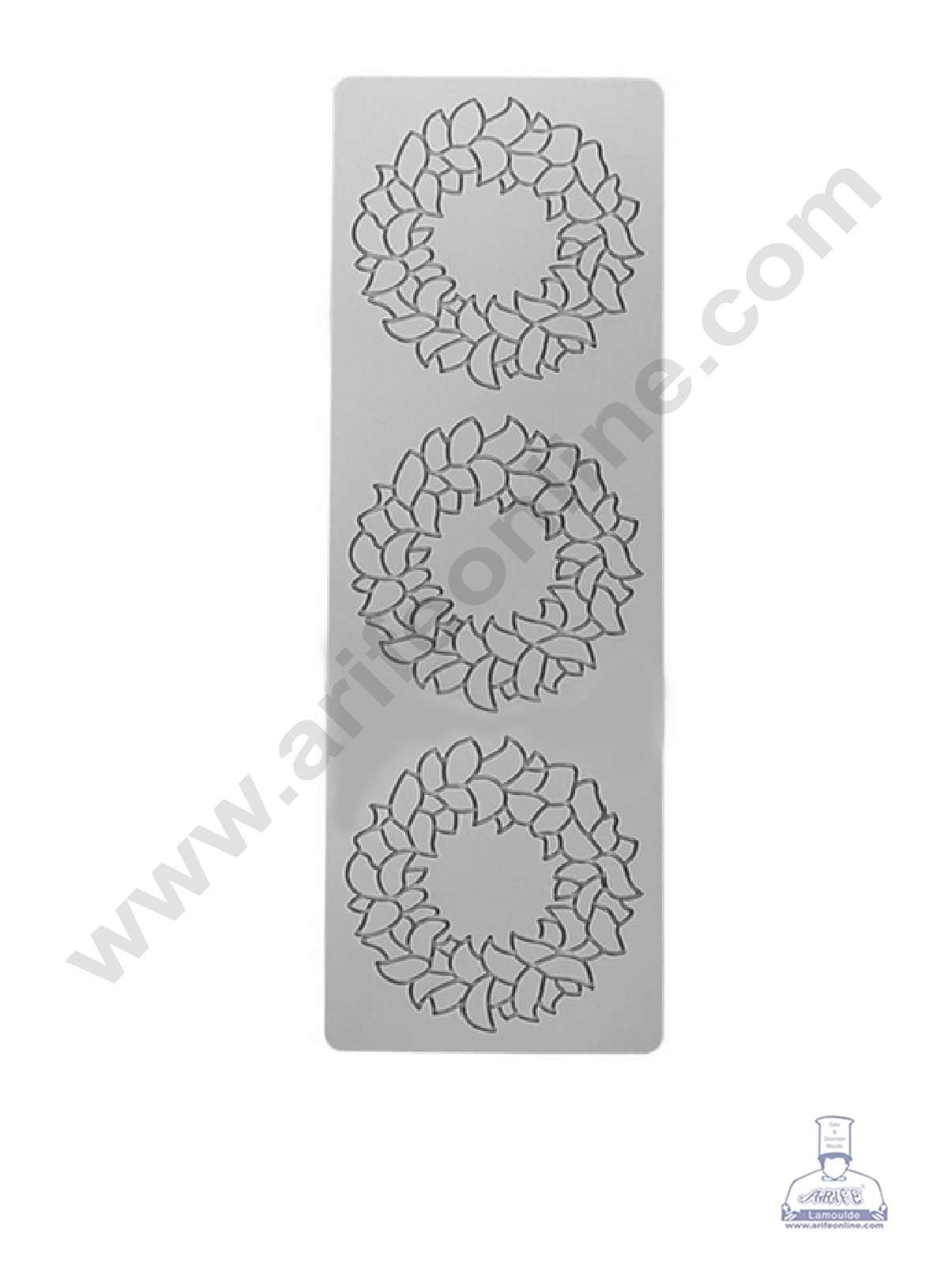 CAKE DECORβ’ 3 Cavity Leaf Circular Pattern Rings Cutout Silicone Lace Mould, Cake Decorative Silicone Lace Mat Cake Baking Mat (SBSM-JSC3865)