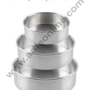 Cake Decor Round Shape Aluminum 3 in 1 Thali Cake Mould Set of 3