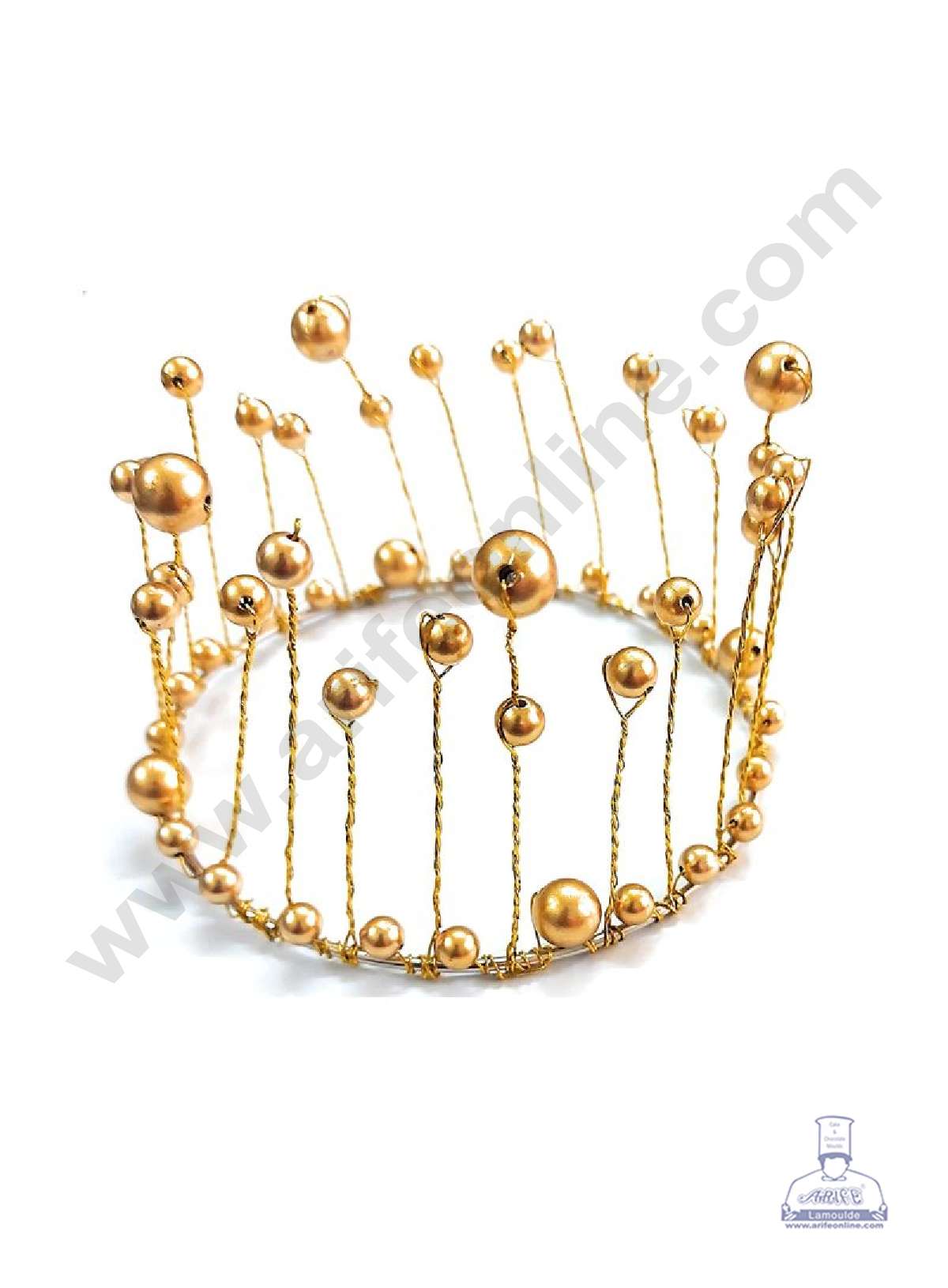 CAKE DECORβ’ Golden Crown Cake Topper Wedding, Birthday Cake Decoration For King, Queen, Prince & Princess Party Wedding Hair Accessories Decoration - Small