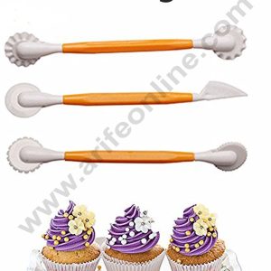 Cake Decor 3pcs/Set Plastic Cake Decorating Pen 6 Patterns Flower Modelling Tool Fondant Cake Decorating Tools