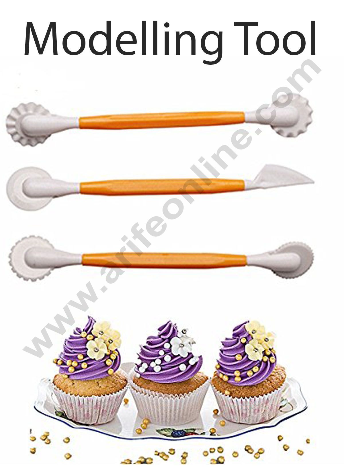 Cake Decor 3pcs/Set Plastic Cake Decorating Pen 6 Patterns Flower Modelling Tool Fondant Cake Decorating Tools
