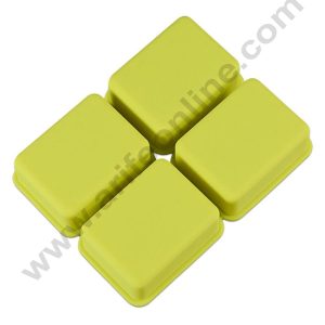 Cake Decor 4 Cavity Rectangle Curved Edges Silicone moulds for Soaps Jelly Desserts