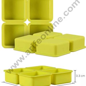 Cake Decor 4 Cavity Square Curved Edges Silicone moulds for Soaps Jelly Desserts