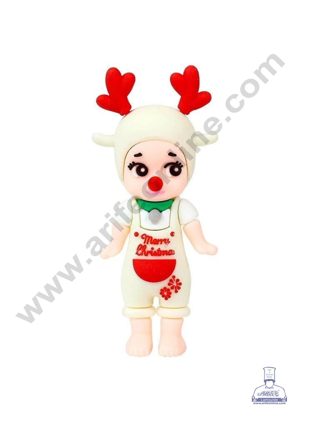 CAKE DECOR™ Christmas Baby Reindeer Rubber Cake Topper (7 cm)- 1 Piece