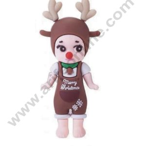 CAKE DECORβ’ Christmas Baby Brown Reindeer Rubber Cake Topper (7 cm)- 1 Piece
