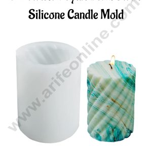 CAKE DECORβ’ 3D Twisted Cylindrical Swirl Silicone Candle MoldβSB-SCM-DYF6588β