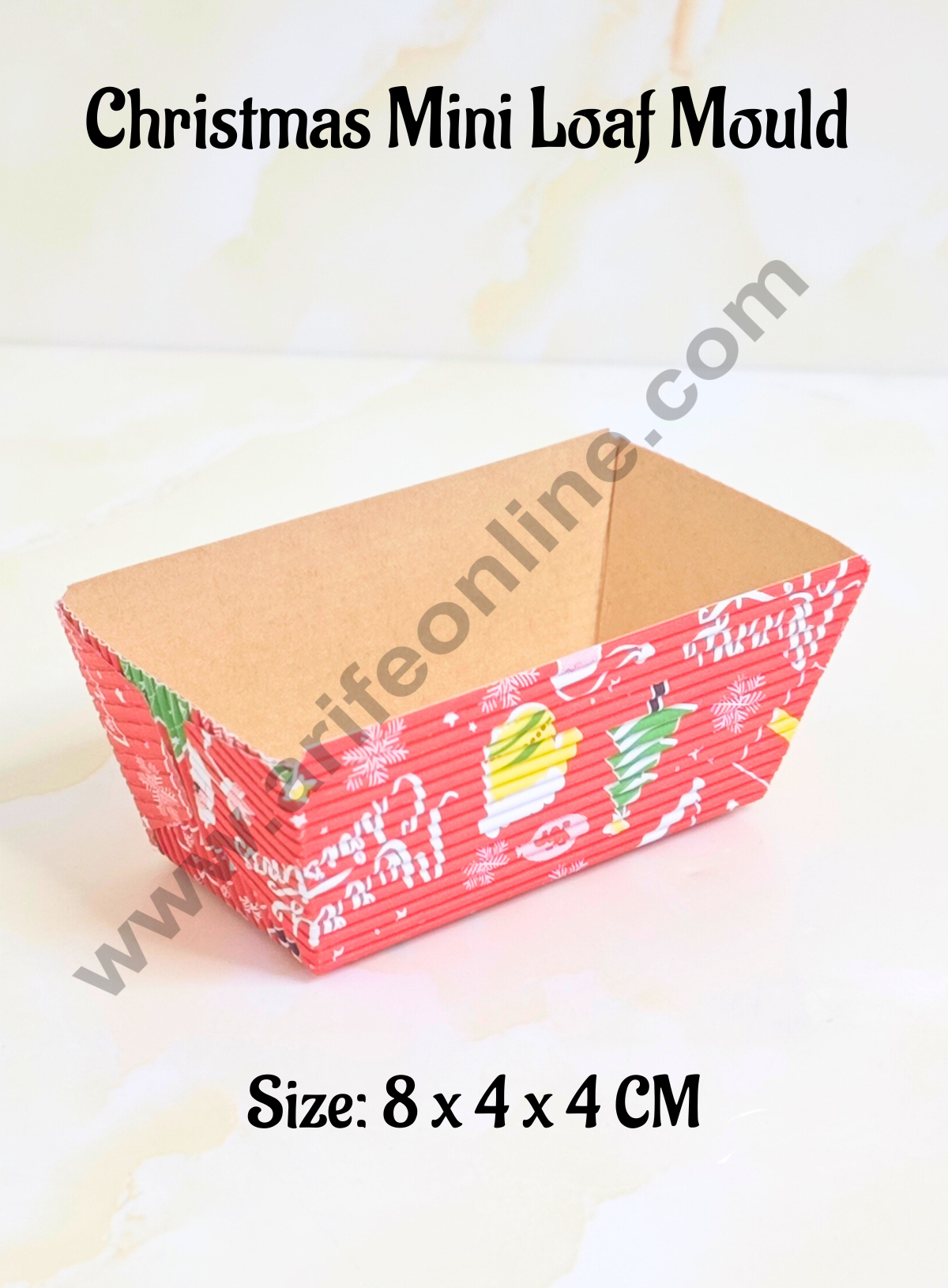 CAKE DECORβ’ Christmas Theme Mini Loaf Liner | Bake & Serve Paper Baking Mould (80 X 40 X 40)(10 Pc Pack)
