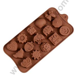 Cake Decor Silicon 15 Cavity Love Crown Gift Box Duck Brown Chocolate Mould, Ice Mould, Chocolate Decorating Mould