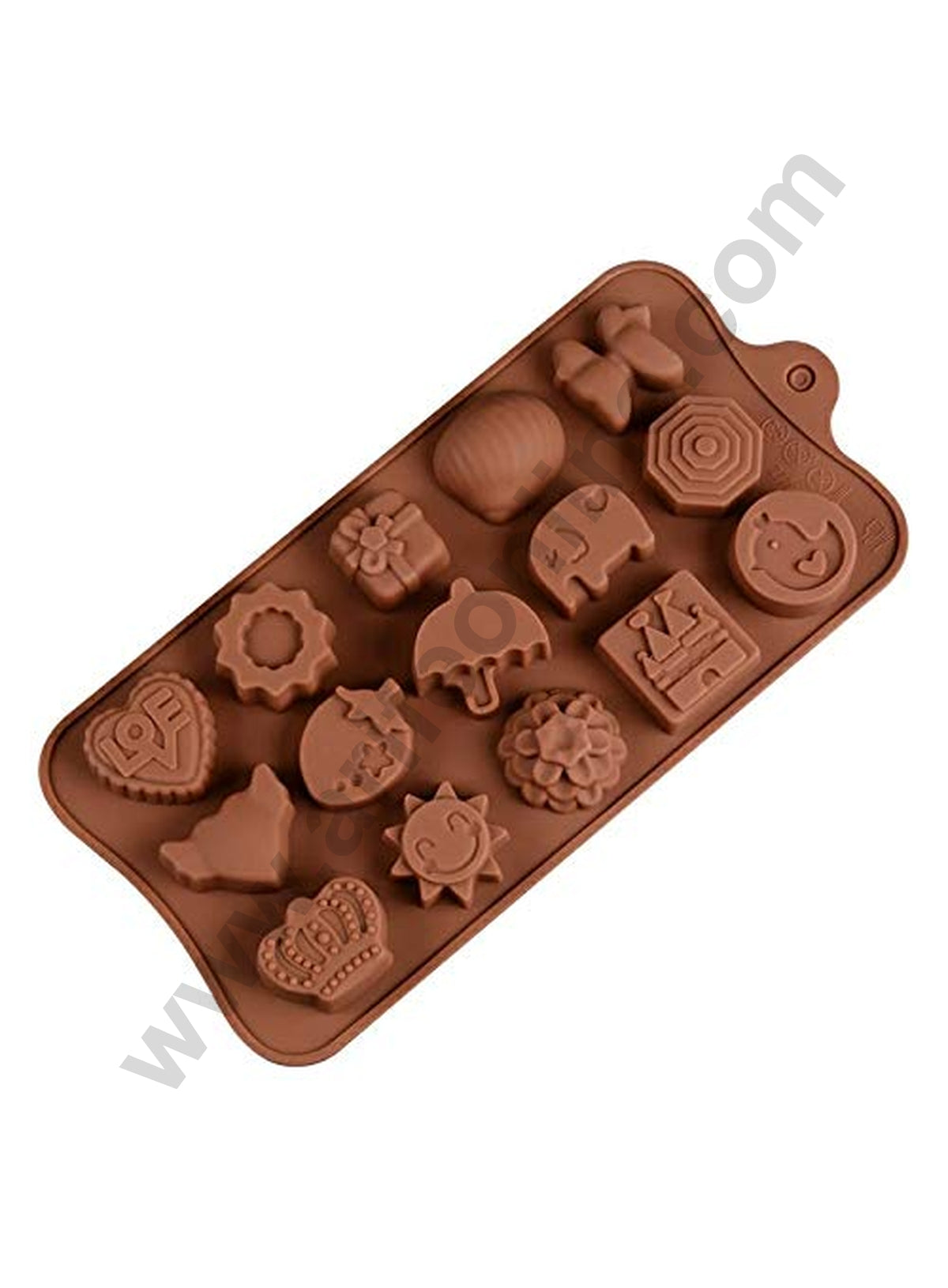 Cake Decor Silicon 15 Cavity Love Crown Gift Box Duck Brown Chocolate Mould, Ice Mould, Chocolate Decorating Mould
