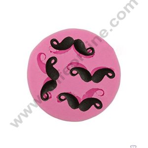Cake Decor Silicone 4 Cavity Moustache Shape Pink Fondant Marzipan Mould