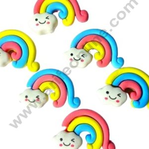 Cloudy Rainbow Rubber Cake Topper - 1 Pc -CAKE DECOR™