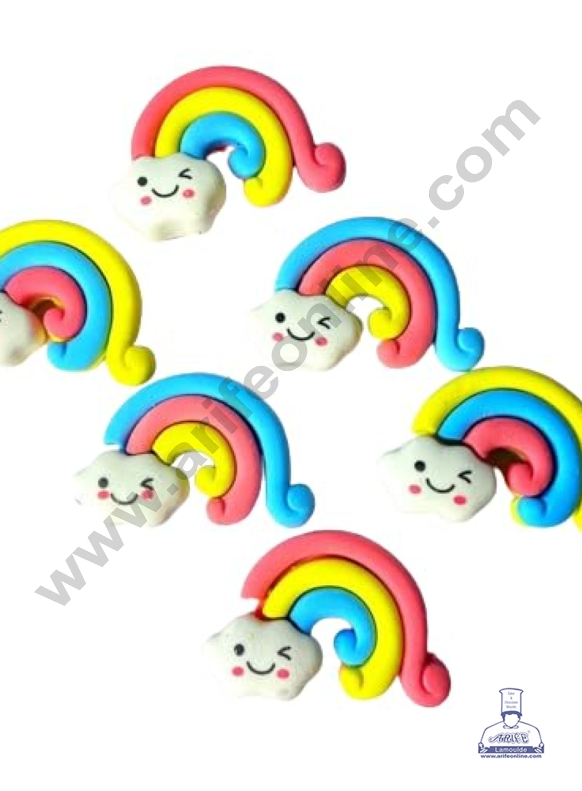 Cloudy Rainbow Rubber Cake Topper - 1 Pc -CAKE DECOR™