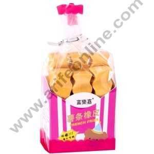 CAKE DECOR™ 1 Piece French Fries Eraser | Return Gifts | Erasers Miniature Figurines for Student, Party Favors and School Supplies