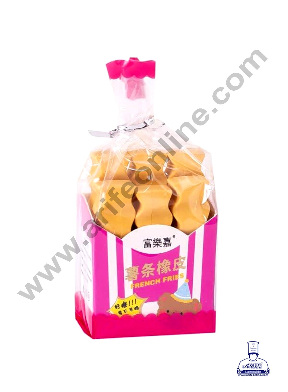 CAKE DECORβ’ 1 Piece French Fries Eraser | Return Gifts | Erasers Miniature Figurines for Student, Party Favors and School Supplies