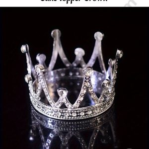 CAKE DECOR™ Silver Mini Gem and Leaf Tiara  Cake Topper Crown - SBCR-72-11-S