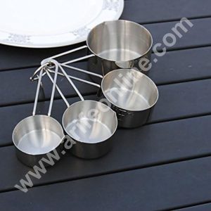 Cake Decorβ’ 4 Pieces Stainless Steel Measuring Cups for Dry or Liquid/Kitchen Gadgets Measurements