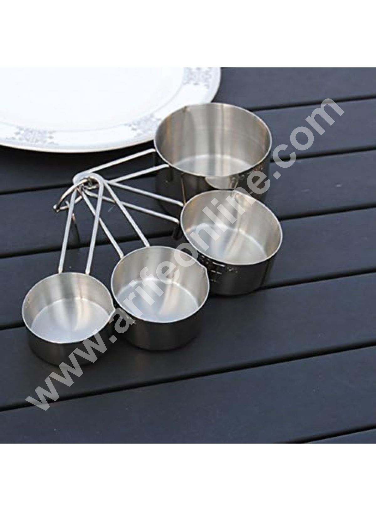 Cake Decor™ 4 Pieces Stainless Steel Measuring Cups for Dry or Liquid/Kitchen Gadgets Measurements