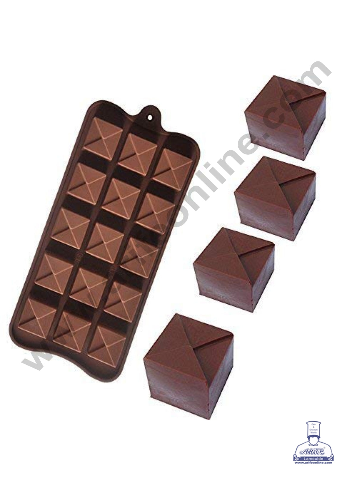 Cake Decor Silicon 15 Cavity Envelope Design Brown Chocolate Mould, Ice Mould, Chocolate Decorating Mould