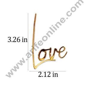 CAKE DECOR™ 3 inch Golden Acrylic Love Cake Topper Cake Decoration Dessert Decoration