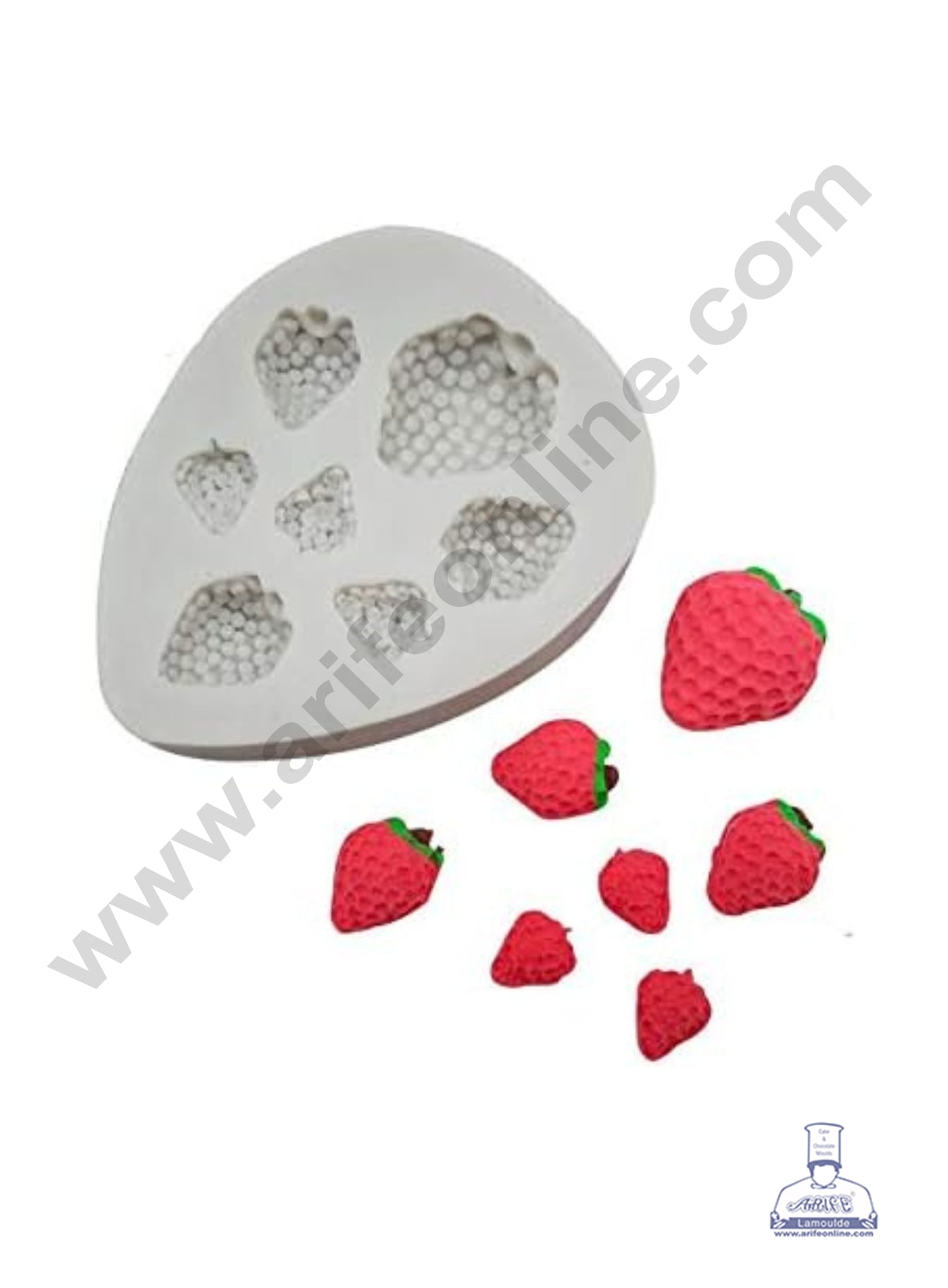 CAKE DECOR™ 7-Cavity Assorted Strawberry Silicone Fondant Mold - B331