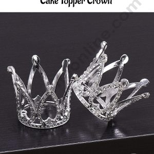 CAKE DECORβ’ Silver Cute Mini Baroque Rhinestone Cake Topper Crown - SBCR-72-13-S