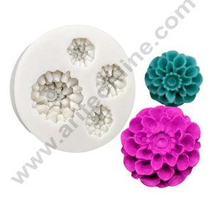 CAKE DECOR™ 4-Cavity Chrysanthemum Silicone Fondant Mold - B777