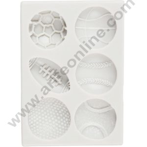 CAKE DECOR™ 6-Cavity Sports Ball Silicone Fondant Mold - B839
