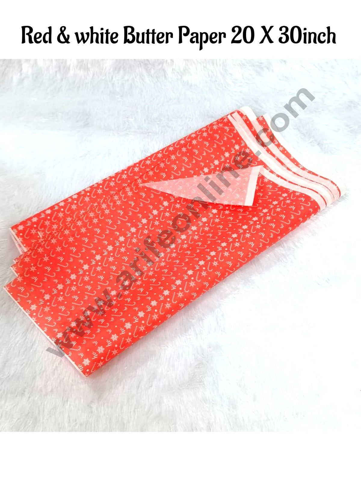 CAKE DECORβ’ Christmas Theme HO HO Printed Parchment Paper | Box Liner | Butter Paper | Grease Proof Paper | Gift Wrap Paper - Red /Plaid Print (10 Sheets)(20 X 30 inches)