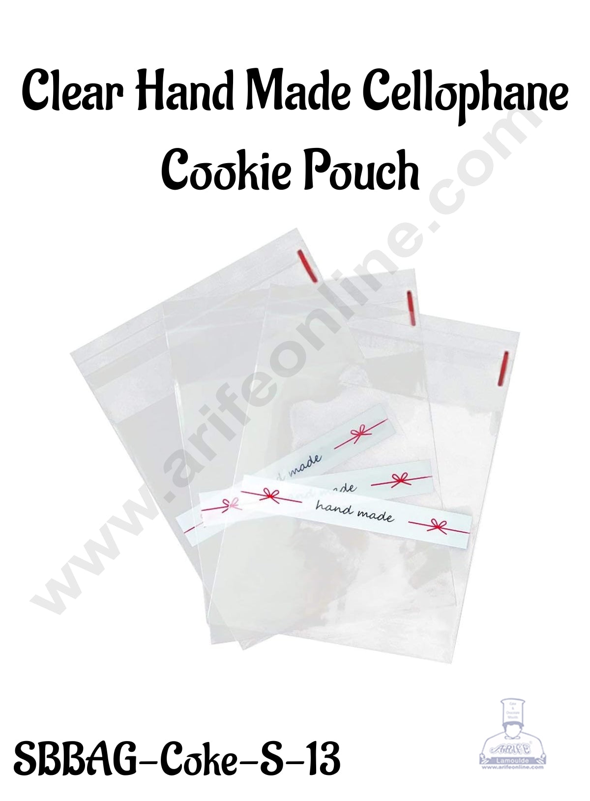 CAKE DECORβ’ Mini Clear Hand Made Cellophane Cookie Pouch| Self Adhesive | 100 Pcs