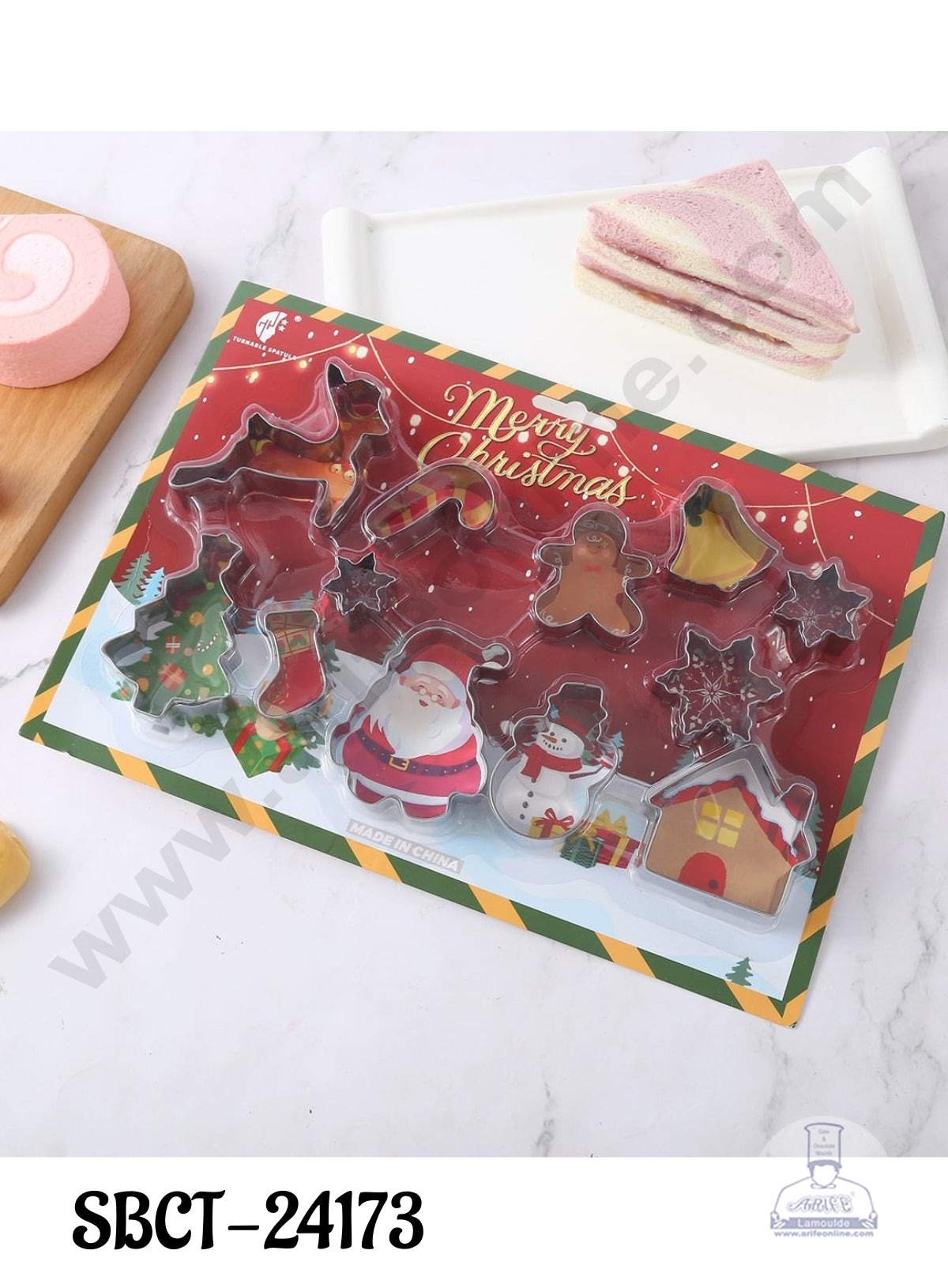 CAKE DECOR™ Stainless Steel 12 pc Assorted Christmas Cookie Cutter Set (SBCT-24173)