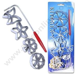 CAKE DECORβ’ Dough shape HWOROST wafer baking pan Spreewald loops rosette waffle iron 2cm Set of 4 (SBCT-YD-3)