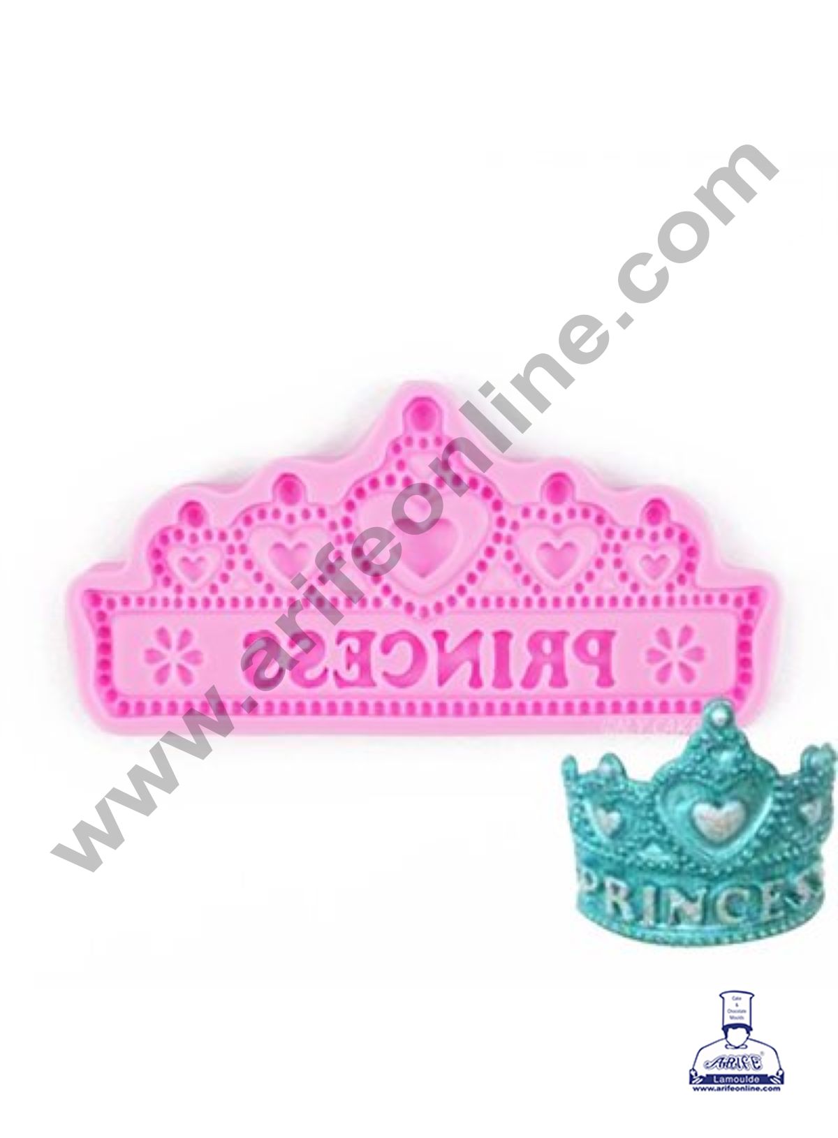 Cake Decor Silicone 1 Cavity Princess Crown Pink Fondant Marzipan Mould