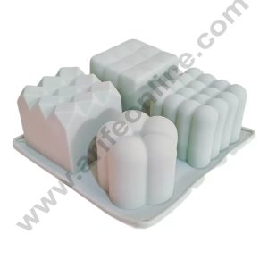 4 Cavity Hexagonal Crystal & Bubble Shape Muffin Mould Chocolate Silicon Mould - CAKE DECOR™