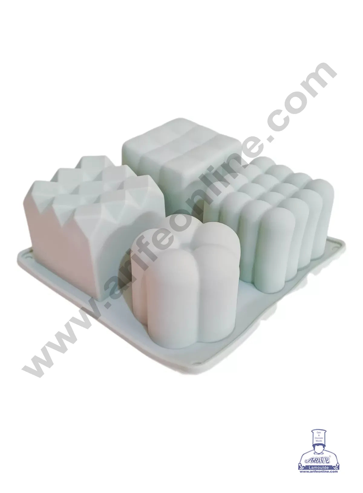 4 Cavity Hexagonal Crystal & Bubble Shape Muffin Mould Chocolate Silicon Mould - CAKE DECORβ’