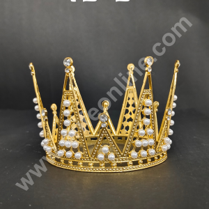 CAKE DECOR™ Birthday Cake Crown Chandelier Design Cake Topper Wedding, Cake Decoration For King, Queen, Prince & Princess Party Wedding Hair Accessories