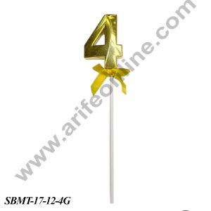 CAKE DECOR™ Plastic 3D Style 4 Number Cake Topper - 1 Piece