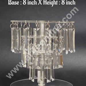 CAKE DECOR™   Acrylic Round Chandelier Spacer 8 Inch Base & 8 Inch Height