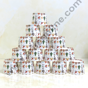 CAKE DECOR™ Deep Muffin Cup Christmas Theme | Muffin Cupcake Liners (50Pcs Pack) Design-04