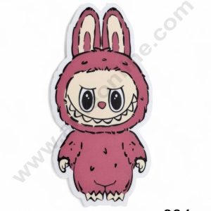 Acrylic Digital Print Labubu Topper - 004 - Dark Pink - CAKE DECORβ’