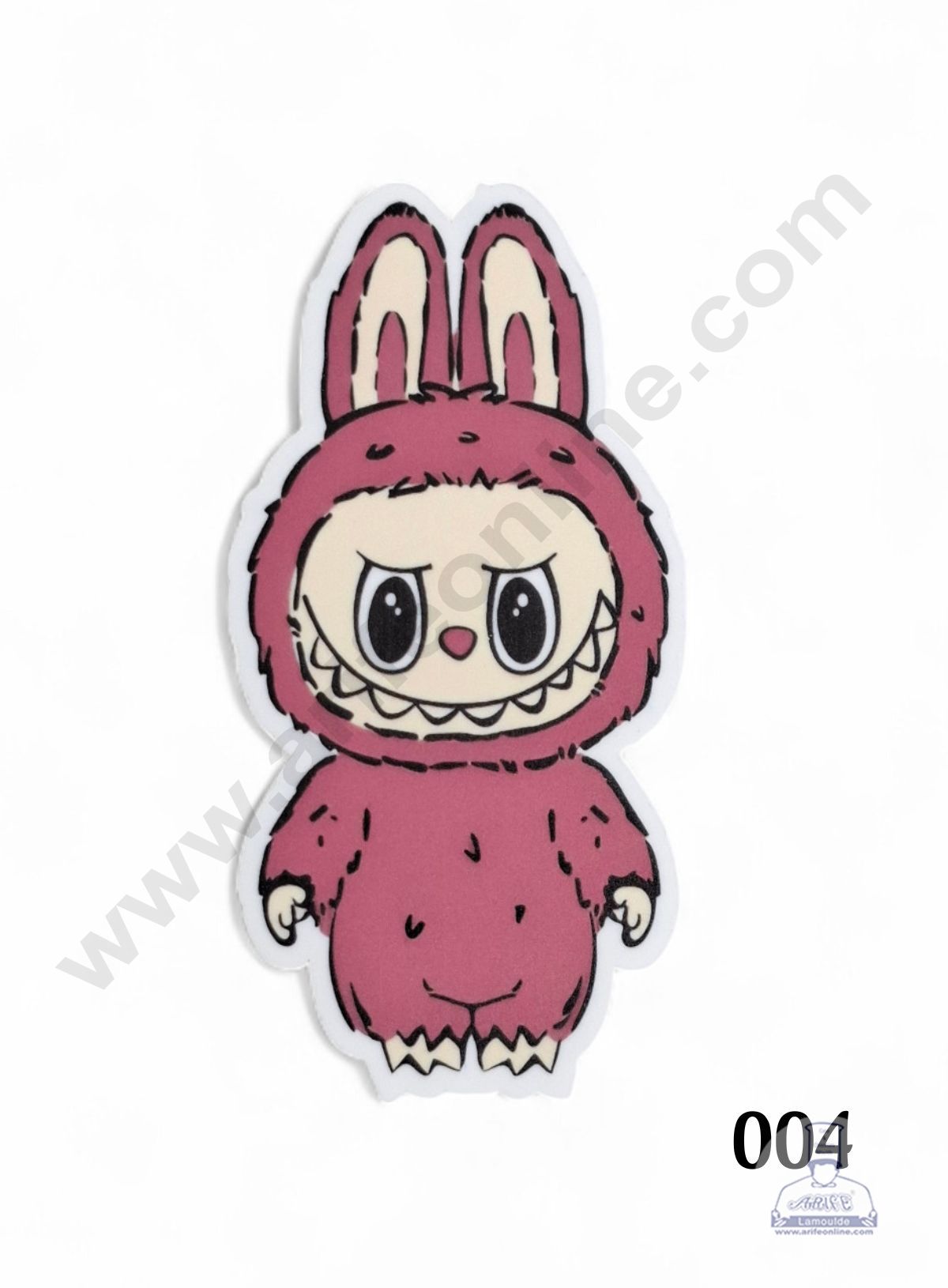 Acrylic Digital Print Labubu Topper - 004 - Dark Pink - CAKE DECORβ’