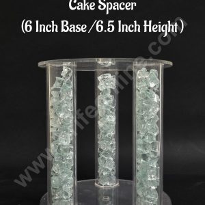 Round Acrylic Mint Ice Crystal Pillar Cake Spacer (6 Inch Base /6.5 Inch Height ) - CAKE DECOR™