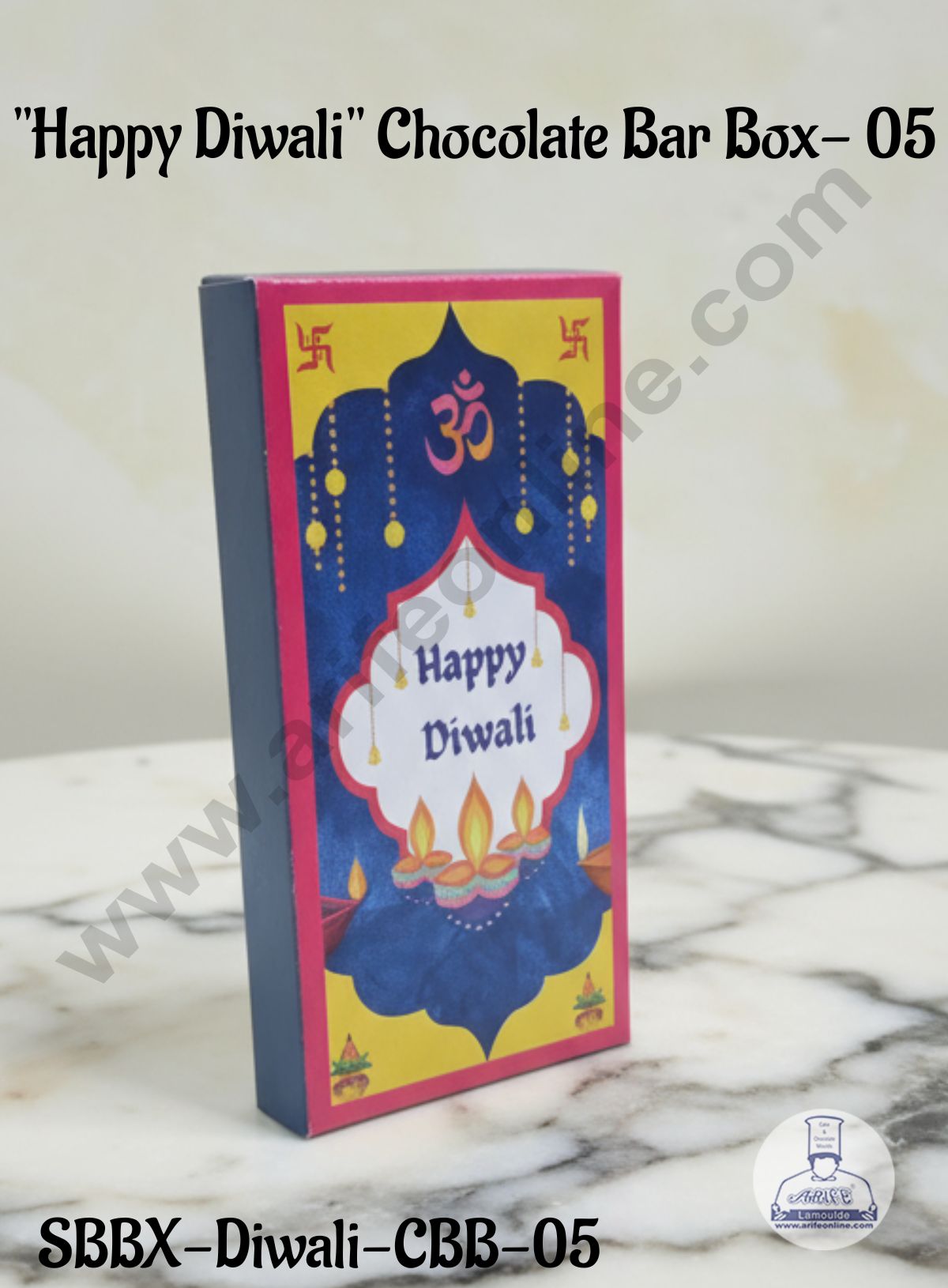 Diwali Chocolate Bar Box - Design 05 ( Pack of 10 Pcs ) (SBBX-Diwali-CBB-05)- CAKE DECOR™