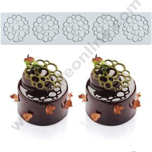 CAKE DECORβ’ 5 Cavity Mini Bubble Holes Cutout Silicone Lace Mould, Cake Decorative Silicone Lace Mat Cake Baking Mat (SBSM-JSC3862)