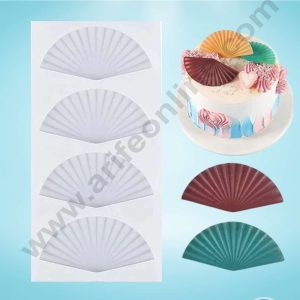 CAKE DECOR™ Silicon 4 in 1 Palm Leaf Fan Shape Chocolate Garnishing Mould Cake Insert Decoration Mould