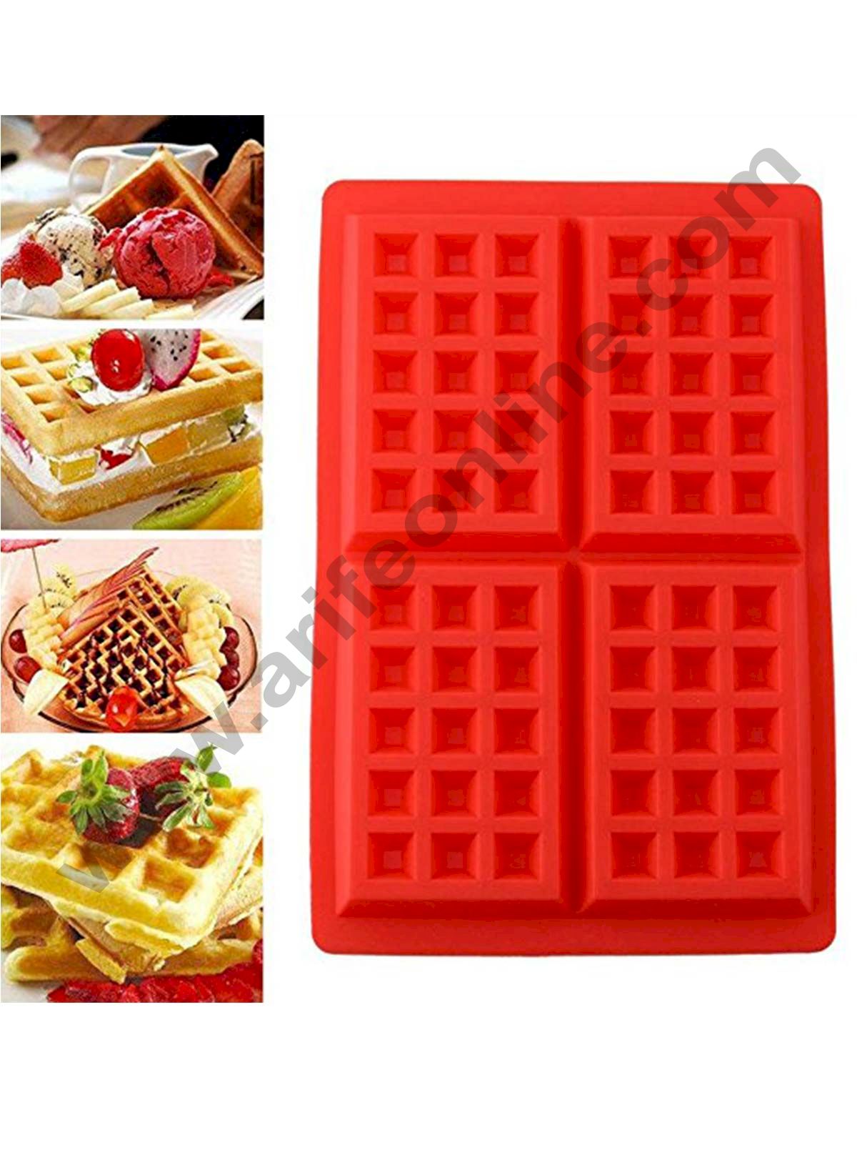 Cake Decor 4 Cavity Waffle Silicon Moulds Muffin Mould
