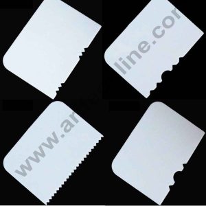 Cake Decor 4pcs/Set Plastic Dough  Scrapper Cake Cutter, Chopper, Smoother Icing Fondant Cake Decorating Pastry Baking Tool