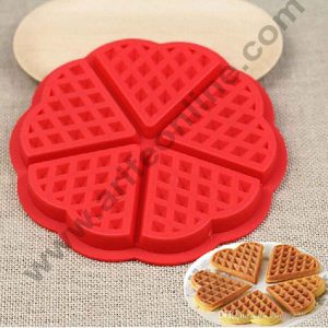 Cake Decor 5 Cavity Heart Waffle Silicon Moulds Muffin Mould